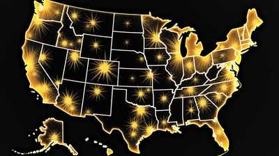 Map of the United States, showing everywhere OV Fundraising delivers.